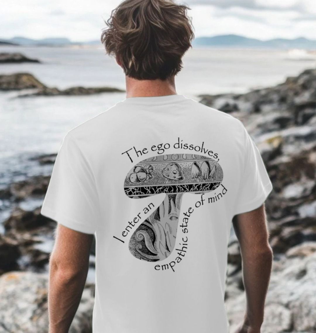 Mens Organic Cotton 'Dancing With Mushrooms' Tee