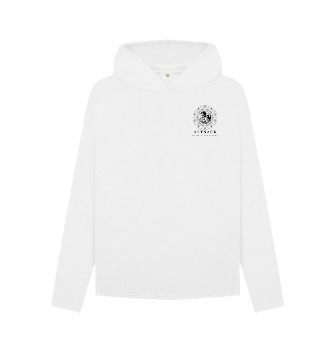 White Women's 'Patience is a Virtue' Organic Cotton Relaxed Fit Hoodie